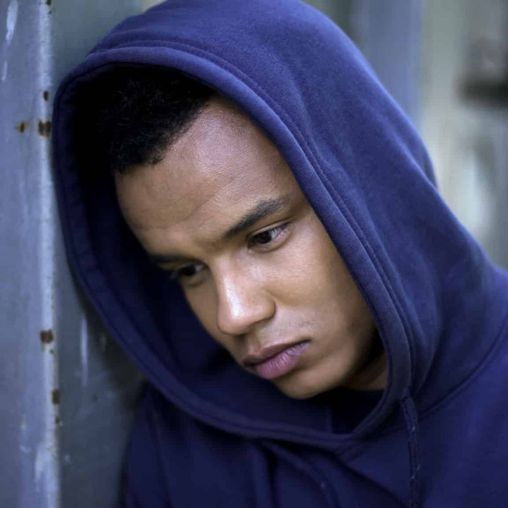Difficult youth, teen hooligan serving sentence in prison for young criminals